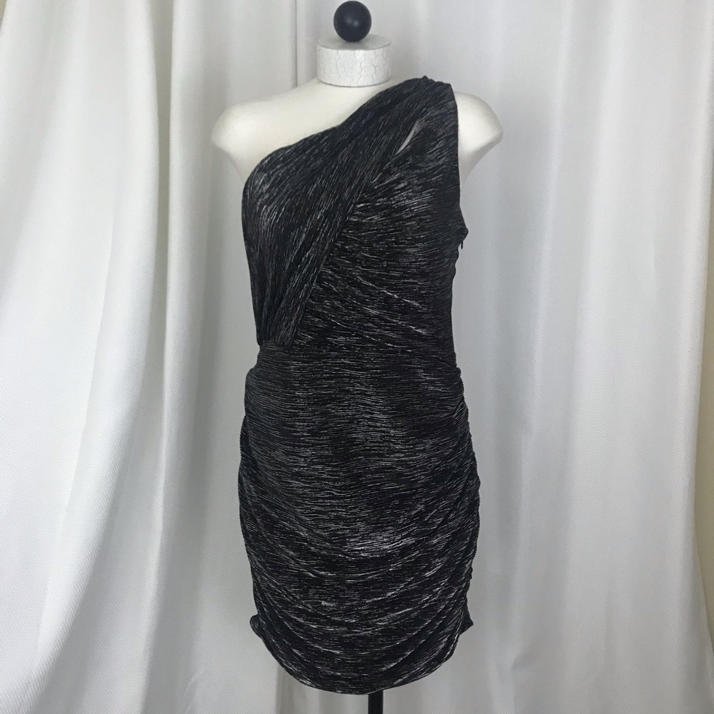 CeCe Dress One shoulder black sparkle